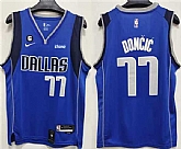 Men's Dallas Mavericks #77 Luka Doncic Blue No.6 Patch Stitched Jersey,baseball caps,new era cap wholesale,wholesale hats