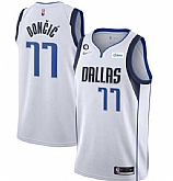 Men's Dallas Mavericks #77 Luka Doncic White No.6 Patch Stitched Jersey Dzhi,baseball caps,new era cap wholesale,wholesale hats