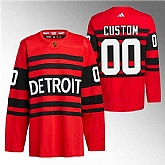 Men's Detroit Red Wings Custom Red 2022-23 Reverse Retro Stitched Jersey