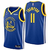 Men's Golden State Warriors #11 Klay Thompson Royal With No.6 Patch Stitched Jersey Dzhi