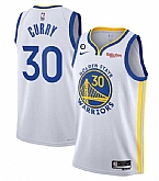 Men's Golden State Warriors #30 Stephen Curry White With No.6 Patch Stitched Jersey