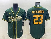 Men's Green Bay Packers #23 Jaire Alexander Green Gold With Patch Cool Base Stitched Baseball Jersey,baseball caps,new era cap wholesale,wholesale hats