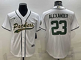 Men's Green Bay Packers #23 Jaire Alexander White With Patch Cool Base Stitched Baseball Jersey,baseball caps,new era cap wholesale,wholesale hats