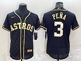 Men's Houston Astros #3 Jeremy Pena Black Gold Flex Base Stitched Jerseys,baseball caps,new era cap wholesale,wholesale hats