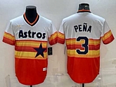 Men's Houston Astros #3 Jeremy Pena Orange Rainbow Cool Base Stitched Jersey,baseball caps,new era cap wholesale,wholesale hats