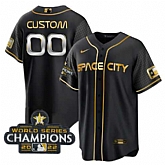 Men's Houston Astros Active Player Custom Black Gold 2022 World Series Stitched Baseball Jersey,baseball caps,new era cap wholesale,wholesale hats