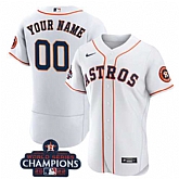 Men's Houston Astros Active Player Custom White 2022 World Series Flex Base Stitched Baseball Jersey