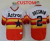 Men's Houston Astros Custom Orange Rainbow Cooperstown Stitched MLB Cool Base Nike Jersey,baseball caps,new era cap wholesale,wholesale hats
