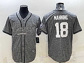 Men's Indianapolis Colts #18 Peyton Manning Grey Gridiron With Patch Cool Base Stitched Baseball Jersey,baseball caps,new era cap wholesale,wholesale hats