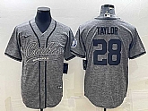 Men's Indianapolis Colts #28 Jonathan Taylor Grey Gridiron With Patch Cool Base Stitched Baseball Jersey,baseball caps,new era cap wholesale,wholesale hats