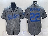 Men's Los Angeles Dodgers #22 Clayton Kershaw Grey Gridiron Cool Base Stitched Baseball Jersey,baseball caps,new era cap wholesale,wholesale hats