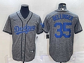 Men's Los Angeles Dodgers #35 Cody Bellinger Grey Gridiron Cool Base Stitched Baseball Jersey,baseball caps,new era cap wholesale,wholesale hats