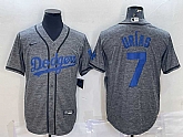 Men's Los Angeles Dodgers #7 Julio Urias Grey Gridiron Cool Base Stitched Baseball Jersey,baseball caps,new era cap wholesale,wholesale hats