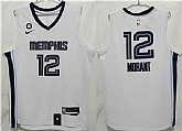 Men's Memphis Grizzlies #12 Ja Morant White With NO.6 Patch Stitched Jersey