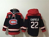 Men's Montreal Canadiens #22 Cole Caufield Navy Red Lace-Up Pullover Hoodie,baseball caps,new era cap wholesale,wholesale hats