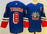 Men's New York Rangers #8 Jacob Trouba Blue 2022-23 Reverse Retro Stitched Jersey,baseball caps,new era cap wholesale,wholesale hats
