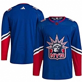 Men's New York Rangers Blank Blue 2022-23 Reverse Retro Stitched Jersey,baseball caps,new era cap wholesale,wholesale hats