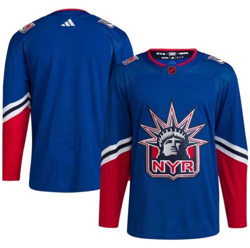 Men's New York Rangers Blank Blue 2022-23 Reverse Retro Stitched Jersey