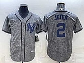 Men's New York Yankees #2 Derek Jeter Grey Gridiron Cool Base Stitched Jersey,baseball caps,new era cap wholesale,wholesale hats