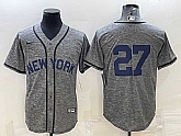 Men's New York Yankees #27 Giancarlo Stanton No Name Grey Gridiron Cool Base Stitched Jersey,baseball caps,new era cap wholesale,wholesale hats