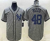 Men's New York Yankees #48 Anthony Rizzo Grey Gridiron Cool Base Stitched Jersey,baseball caps,new era cap wholesale,wholesale hats