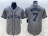 Men's New York Yankees #7 Mickey Mantle Grey Gridiron Cool Base Stitched Jersey,baseball caps,new era cap wholesale,wholesale hats
