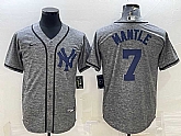 Men's New York Yankees #7 Mickey Mantle Grey Gridiron Cool Base Stitched Jerseys,baseball caps,new era cap wholesale,wholesale hats