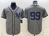 Men's New York Yankees #99 Aaron Judgey No Name Grey Gridiron Cool Base Stitched Jerseys