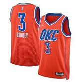 Men's Oklahoma City Thunder #3 Josh Giddey Orange Statement Edition Stitched Basketball Jersey Dzhi