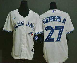 Women's Toronto Blue Jays #27 Vladimir Guerrero Jr. white stitched MLB cool base Nike jersey