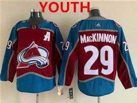 Youth Colorado Avalanche #29 Nathan MacKinnon With A Ptach Burgundy Adidas Stitched Jersey