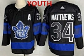 Youth Toronto Maple Leafs #34 Auston Matthews Black X Drew House Inside Out Adidas Stitched Jersey