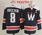 Youth Washington Capitals #8 Alex Ovechkin Navy Blue Adidas Stitched NHL Jersey
