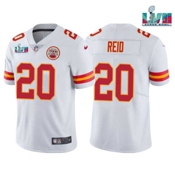 Men & Women & Youth Kansas City Chiefs #20 Justin Reid White Super Bowl LVII Patch Vapor Untouchable Limited Stitched Jersey