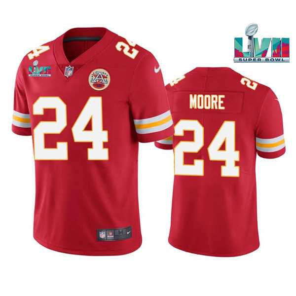 Men & Women & Youth Kansas City Chiefs #24 Skyy Moore Red Super Bowl LVII Patch Vapor Untouchable Limited Stitched Jersey