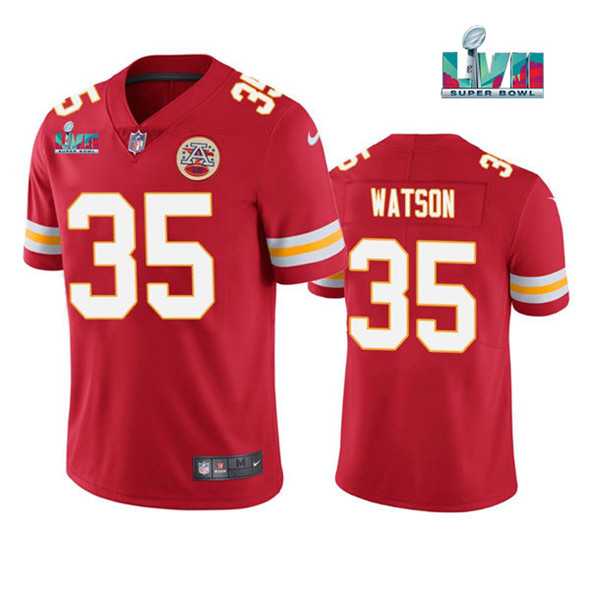 Men & Women & Youth Kansas City Chiefs #35 Jaylen Watson Red Super Bowl LVII Patch Vapor Untouchable Limited Stitched Jersey