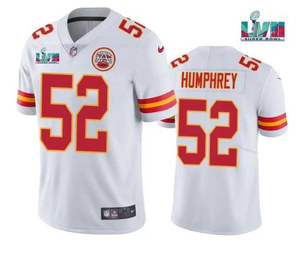 Men & Women & Youth Kansas City Chiefs #52 Creed Humphrey White Super Bowl LVII Patch Vapor Untouchable Limited Stitched Jersey