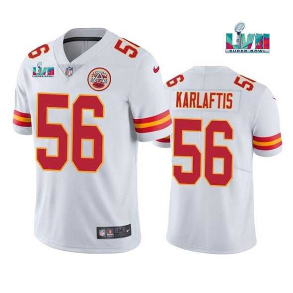 Men & Women & Youth Kansas City Chiefs #56 George Karlaftis White Super Bowl LVII Patch Vapor Untouchable Limited Stitched Jersey