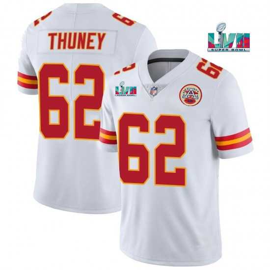 Men & Women & Youth Kansas City Chiefs #62 Joe Thuney White Super Bowl LVII Patch Vapor Untouchable Limited Stitched Jersey