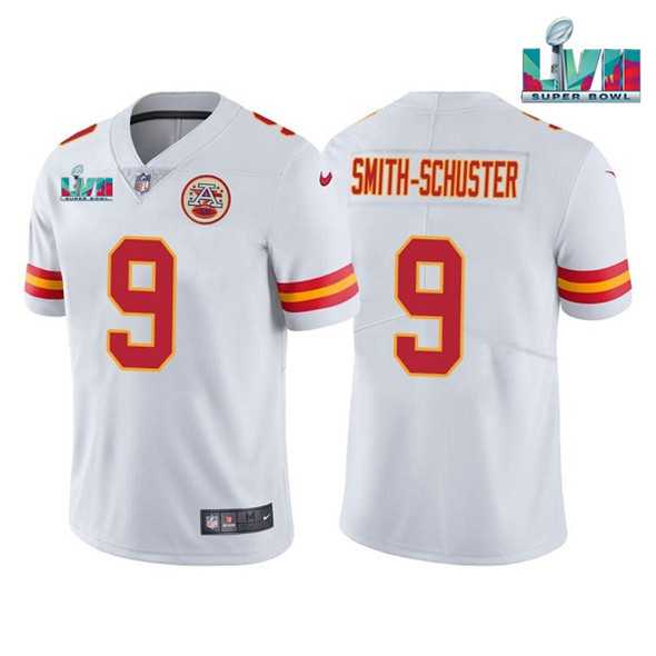 Men & Women & Youth Kansas City Chiefs #9 JuJu Smith-Schuster White Super Bowl LVII Patch Vapor Untouchable Limited Stitched Jersey