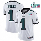 Men & Women & Youth Philadelphia Eagles #1 Jalen Hurts White Super Bowl LVII Patch Vapor Untouchable Limited Stitched Jersey,baseball caps,new era cap wholesale,wholesale hats