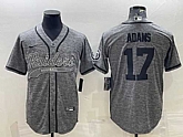 Men's Las Vegas Raiders #17 Davante Adams Gray With Patch Cool Base Stitched Baseball Jersey,baseball caps,new era cap wholesale,wholesale hats