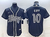 Men's Los Angeles Rams #10 Cooper Kupp Black Reflective With Patch Cool Base Stitched Baseball Jersey,baseball caps,new era cap wholesale,wholesale hats