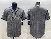 Men's Miami Dolphins Blank Gray With Patch Cool Base Stitched Baseball Jersey