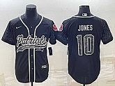 Men's New England Patriots #10 Mac Jones Black Reflective With Patch Cool Base Stitched Baseball Jersey,baseball caps,new era cap wholesale,wholesale hats