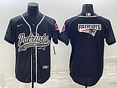 Men's New England Patriots Black Reflective Team Big Logo With Patch Cool Base Stitched Baseball Jersey,baseball caps,new era cap wholesale,wholesale hats