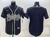 Men's New England Patriots Blank Black Reflective With Patch Cool Base Stitched Baseball Jersey