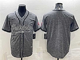 Men's New England Patriots Blank Gray With Patch Cool Base Stitched Baseball Jersey