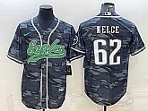 Men's Philadelphia Eagles #62 Jason Kelce Grey Camo With Patch Cool Base Stitched Baseball Jersey,baseball caps,new era cap wholesale,wholesale hats