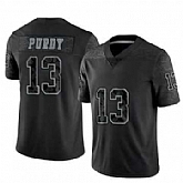 Men's San Francisco 49ers #13 Brock Purdy Black Reflective Limited Stitched Football Jersey,baseball caps,new era cap wholesale,wholesale hats